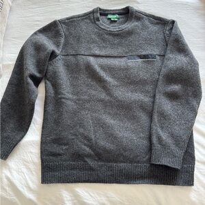 Orvis Charcoal Lodge Crewneck Sweater with Button Chest Pocket